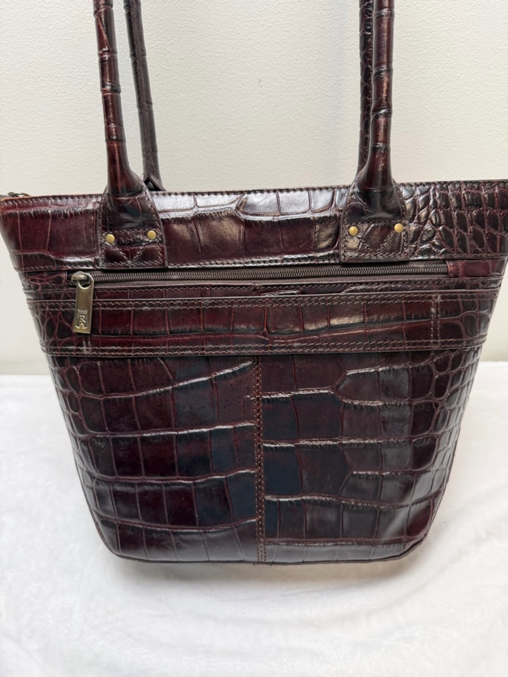 Rowallan of Scotland Croc Embossed Leather Shoulder Tote Bag Timeless Classic - Picture 5 of 16